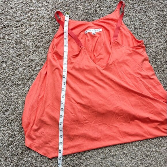 Trina Turk Coral Orange Layered Flowey Tank Top - Picture 5 of 6